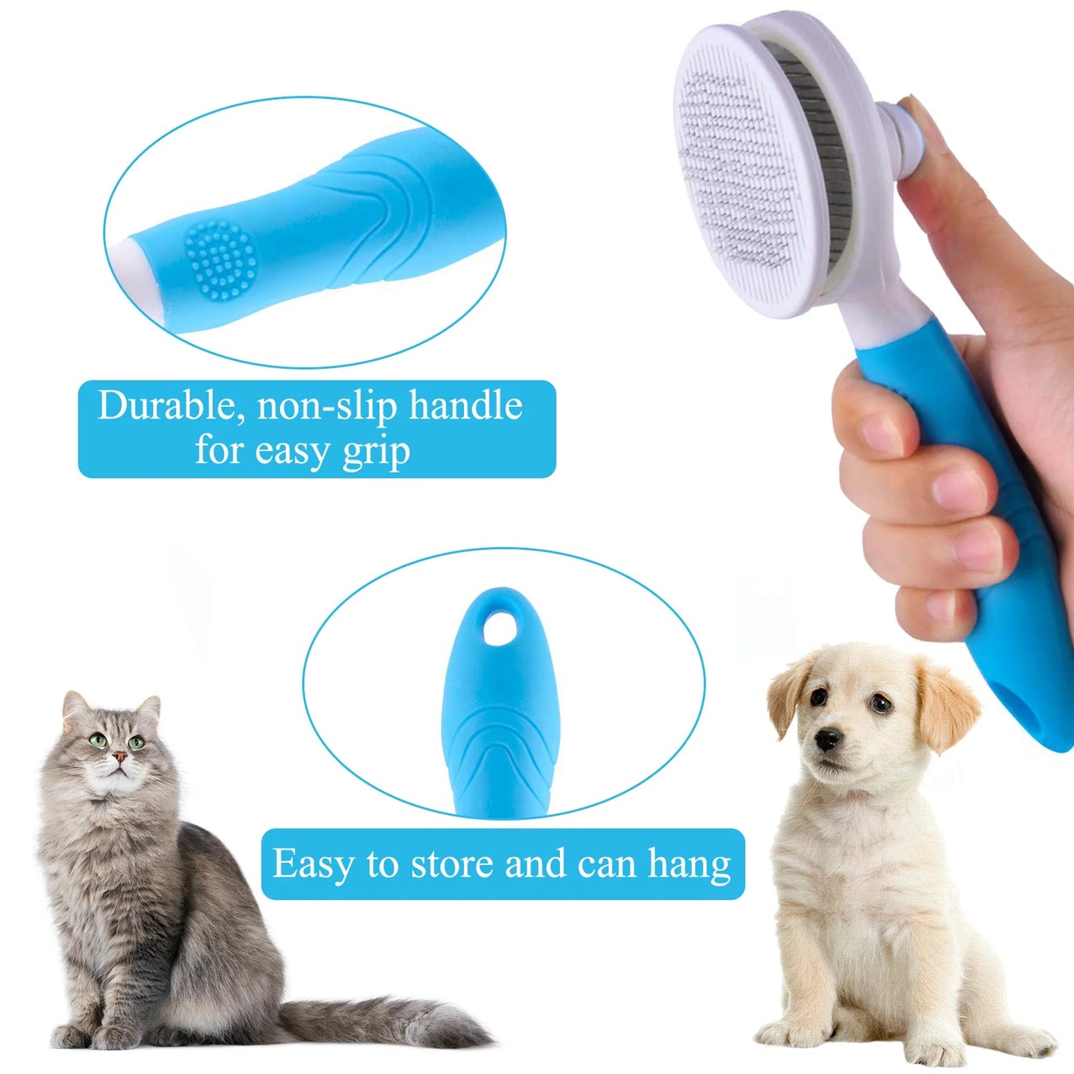 Cat Brush Self Cleaning Grooming Tool for Shedding and Grooming All Hair Lengths