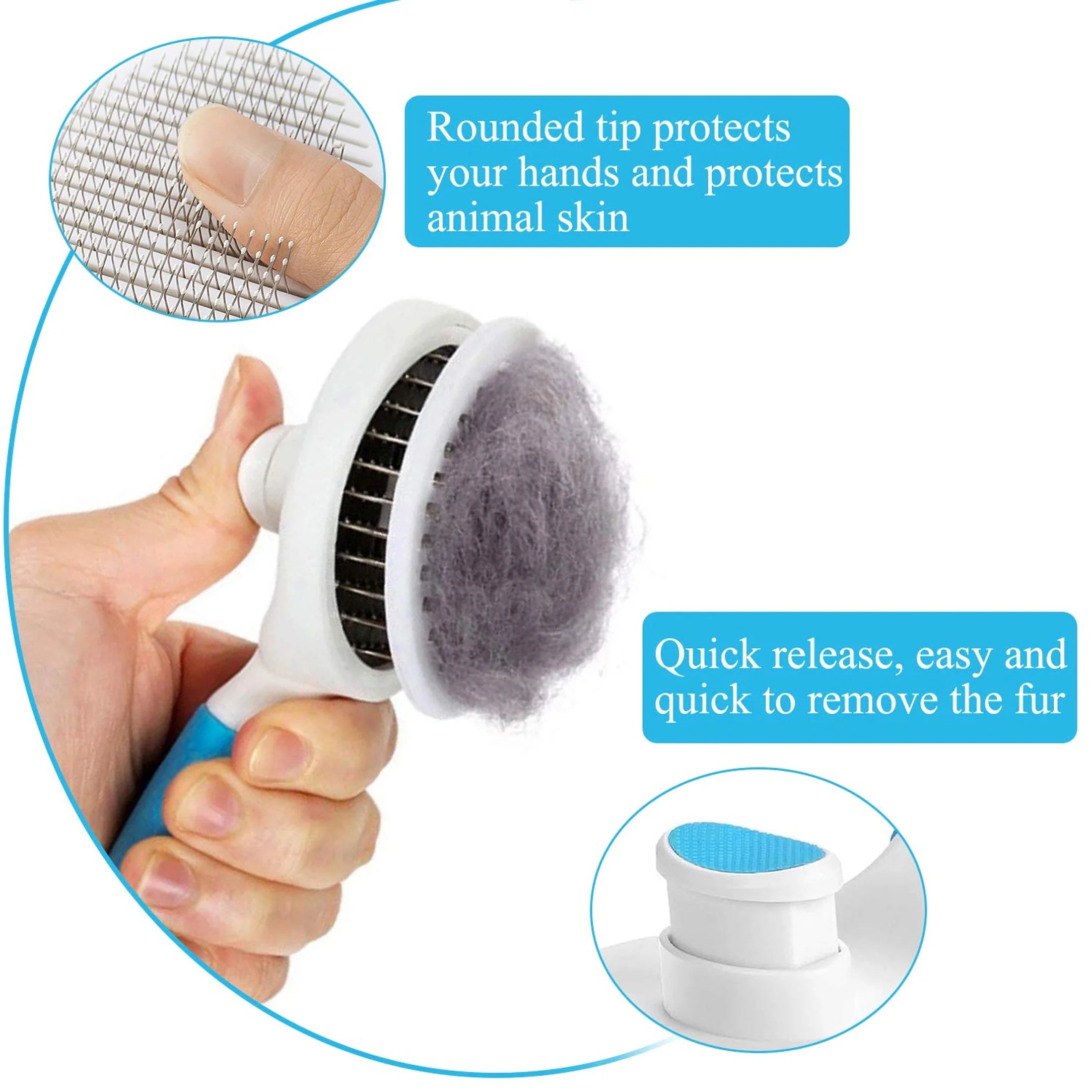 Cat Brush Self Cleaning Grooming Tool for Shedding and Grooming All Hair Lengths